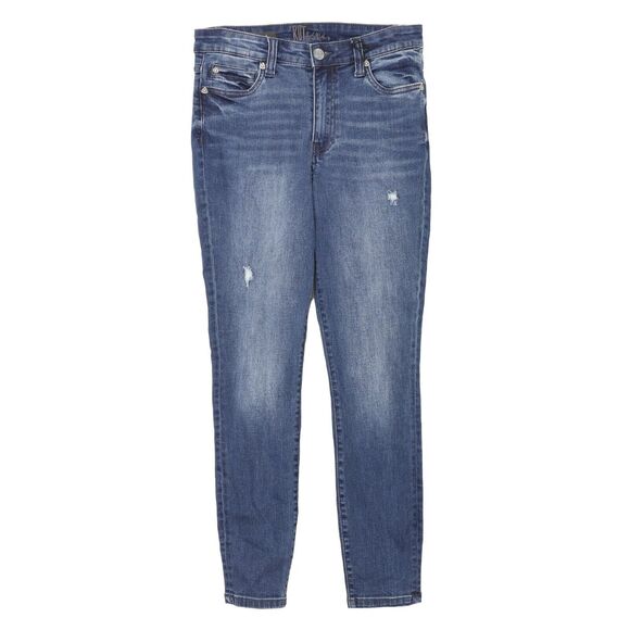 KUT FROM THE KLOTH Carlo Ankle Skinny Size 2 Blue Distressed High Rise NEW B38 - Picture 1 of 5